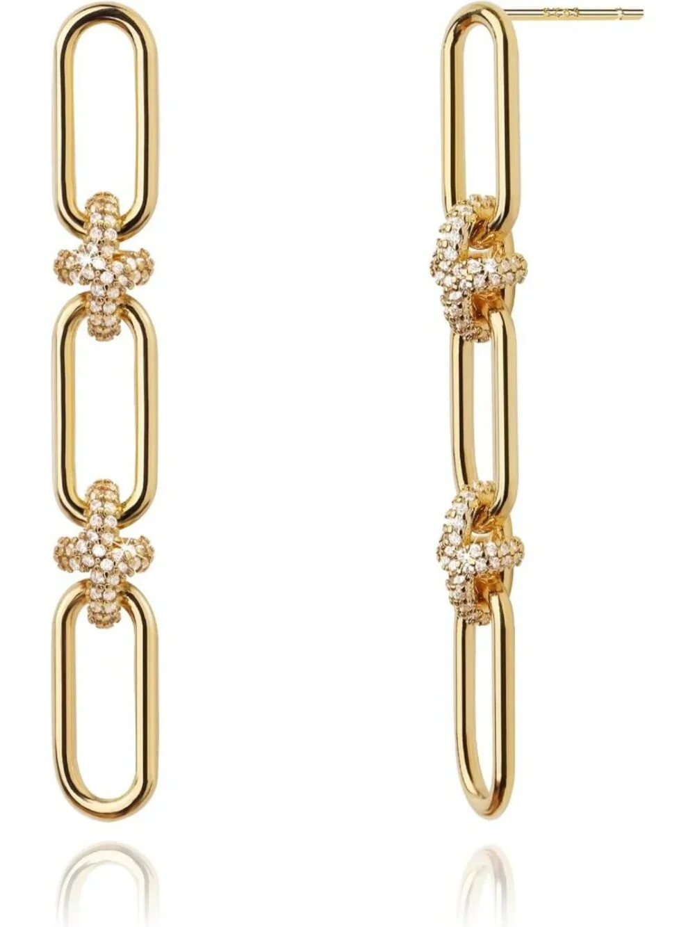 14K Gold & Silver Plated Paperclip Chain Earrings - Dangle, Hoop, Huggie Styles